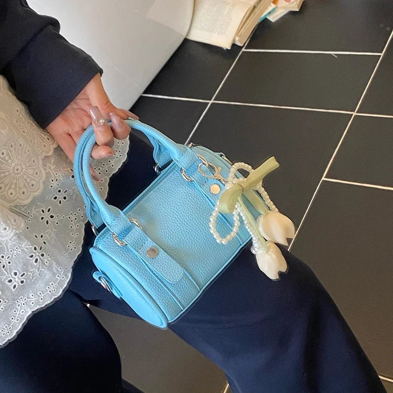 Candy Color Pu Leather Handbag Clutch Bag Fashion bolsa feminina Brand Small Square Bag 2025 New Versatile Mobile Phone Bag Purs