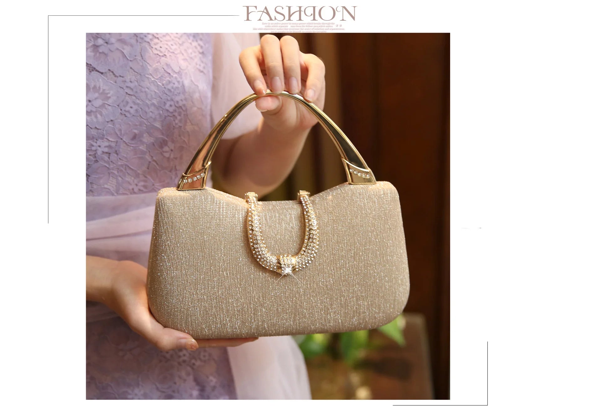 2024 Fashion Trend New Women's Bag High-end Texture Fine Glitter Exquisite Hand-held Evening Bag Fashion Urban Beauty Clutch Bag