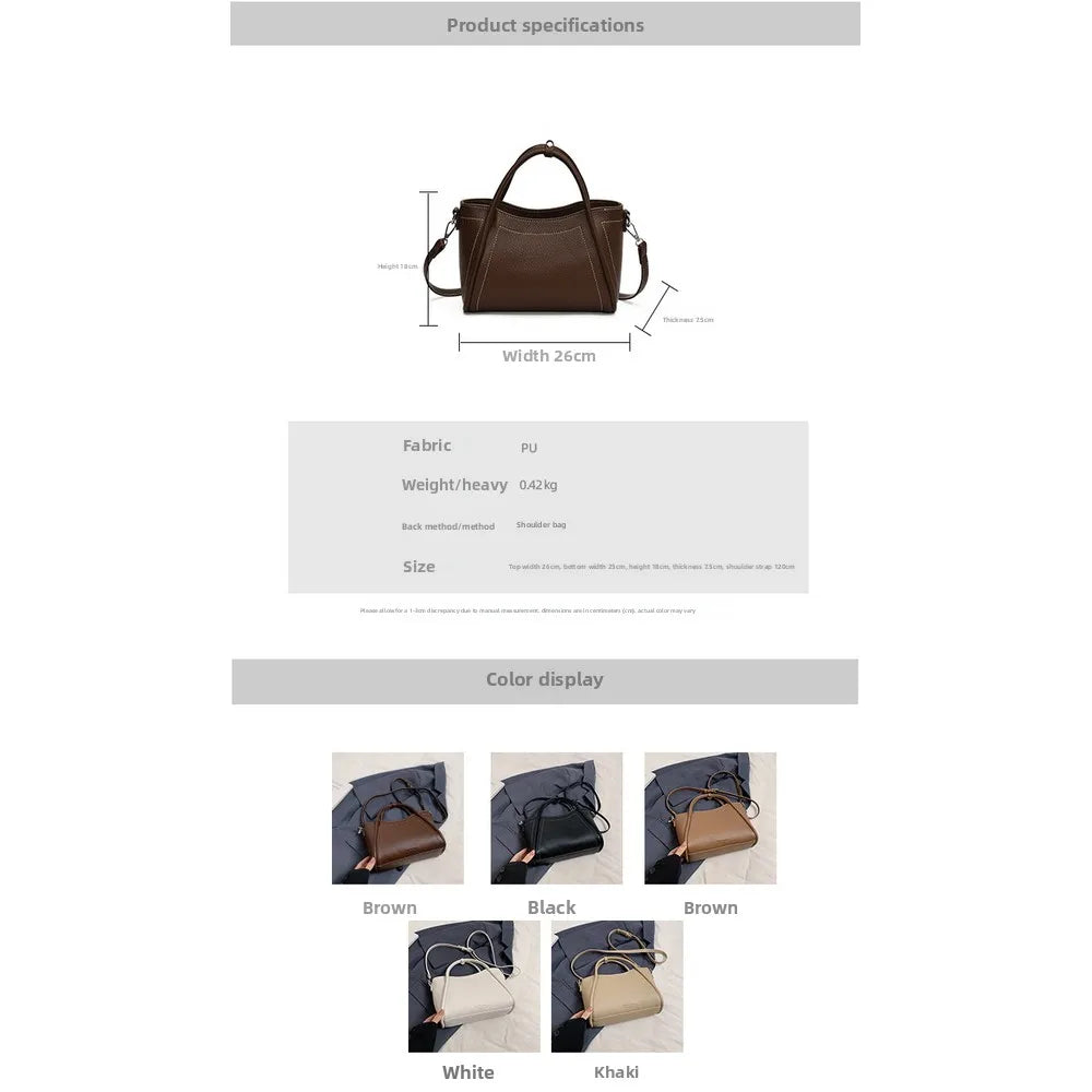 2025 new style large-capacity high-end PU messenger bag for daily commuting, soft leather wing bag for women