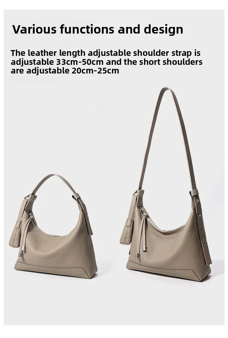 Cowhide Large Capacity Tote Bag Genuine Leather Shoulder Fashion Crossbody Women's Bag hobo high quality ladies bags on offer