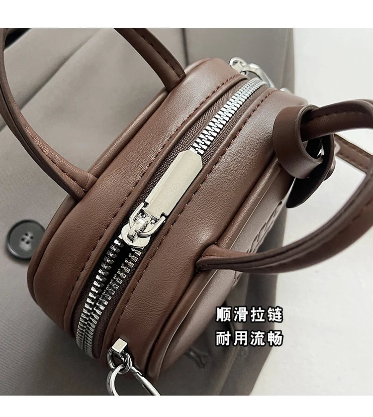 Bowling mini small bag style 2025 famous brand all-match lipstick bag light luxury designer niche high-end messenger bag trend