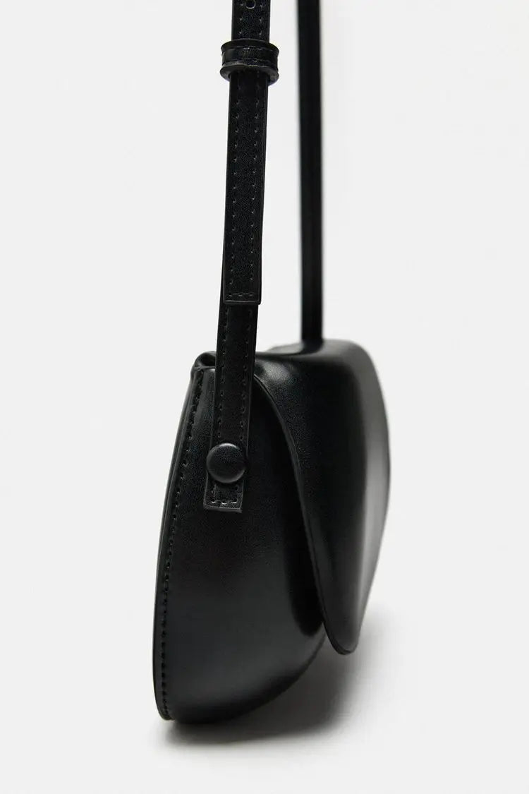 Female casual black small pu leather saddle armpit bag 2025 luxury designer chain shoulder cross bag women vintage armpit handba