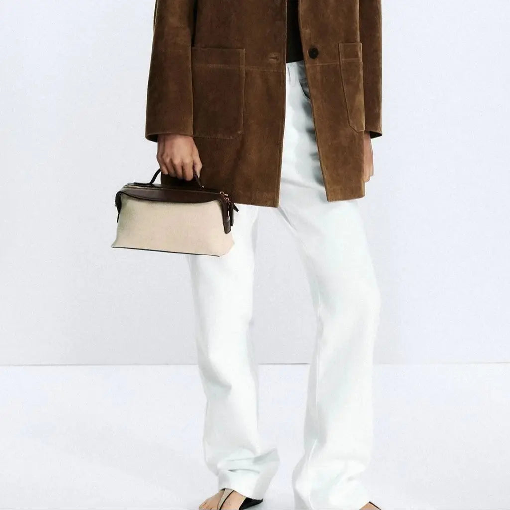 WOMEN'S OBLONG CANVAS CITY BAG, Luxury Designer New in Handbags, Casual Totes Crossbody Bag for Women Everyday Style