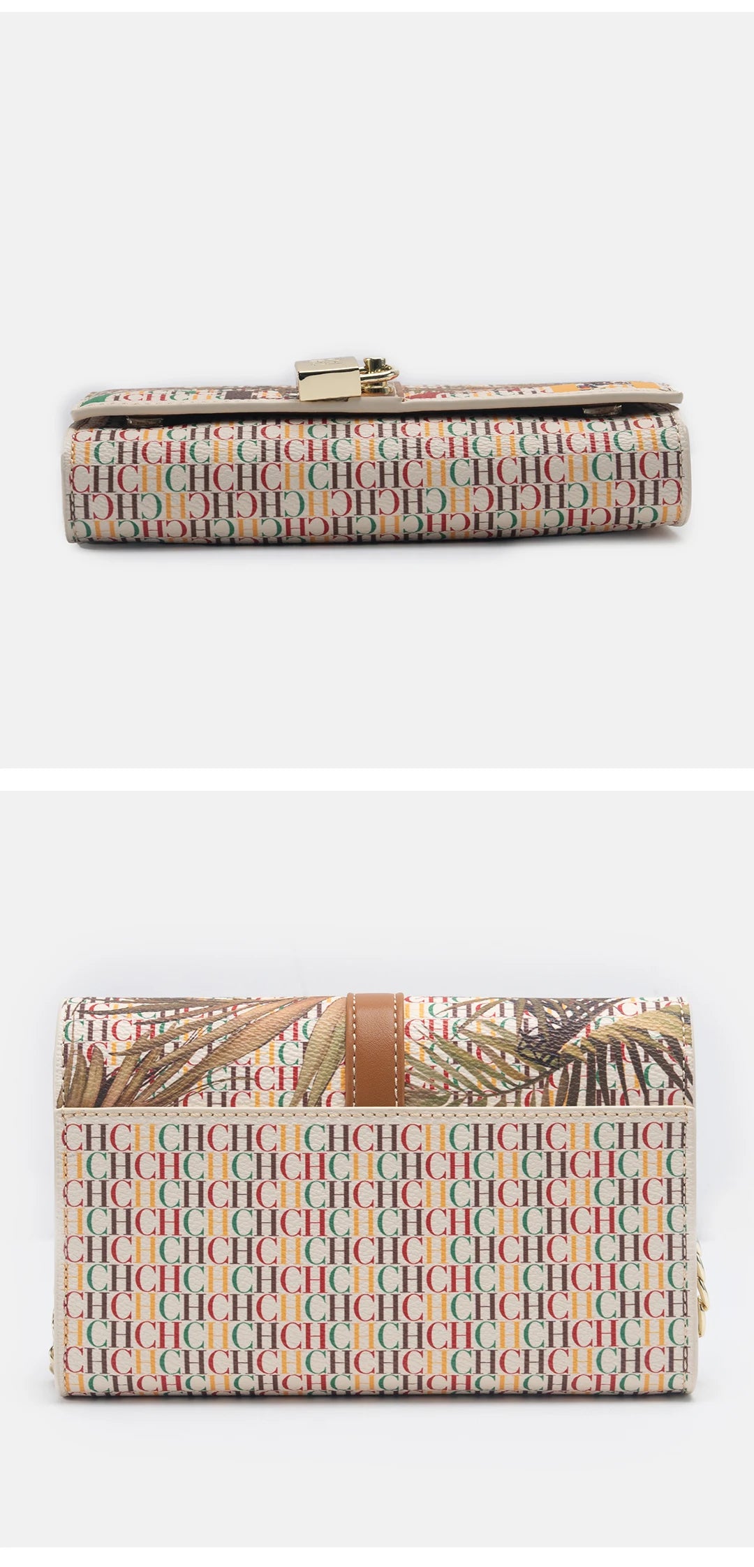 CH Wallet Bag with Floral Letters Printed Lock Design High Quality PU Material Women's 2025 Designer Shoulder Bag