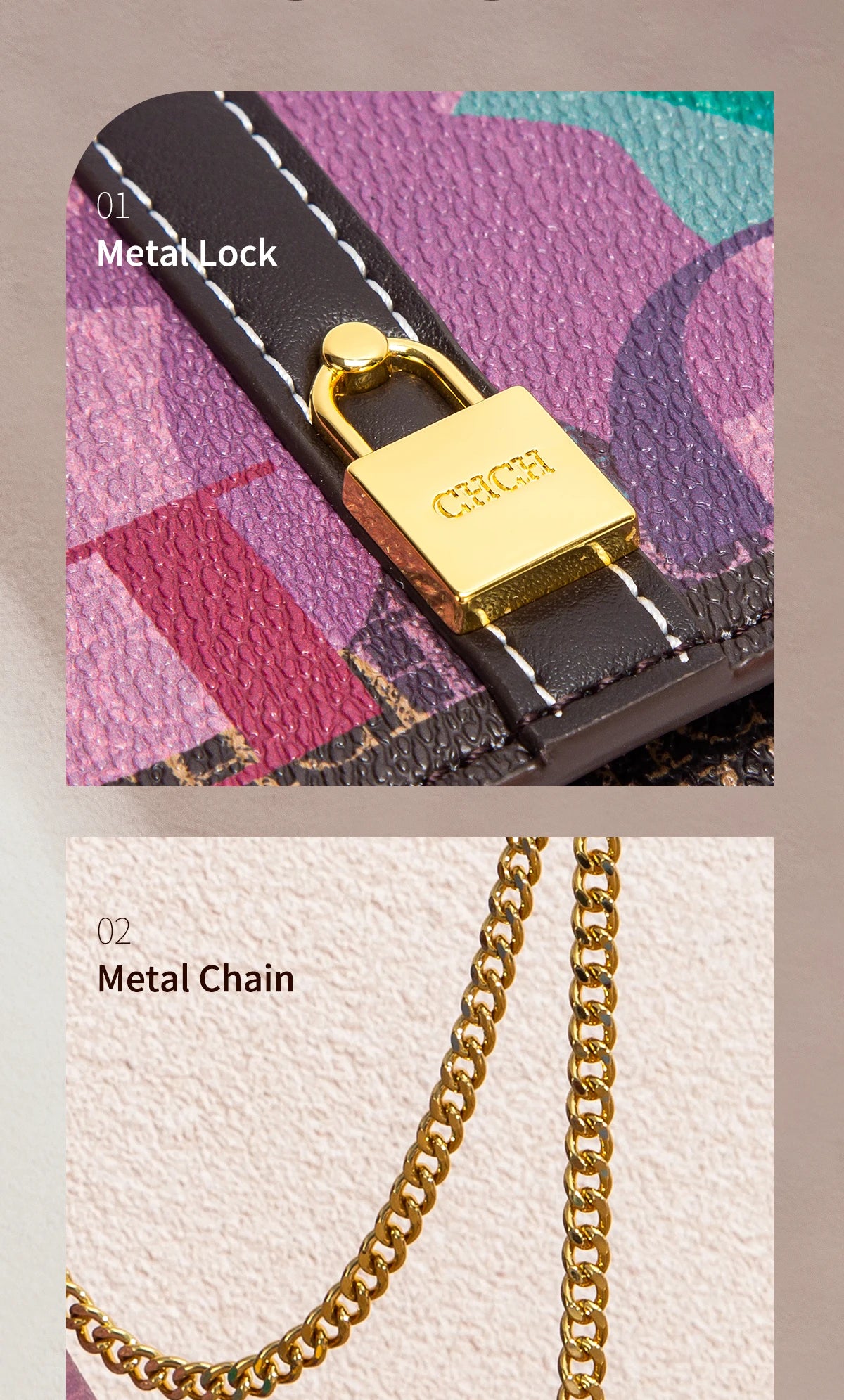 CHCH Chain Bag Summer New Small Flip Small Square Bag Phone Bag Crossbody Bag