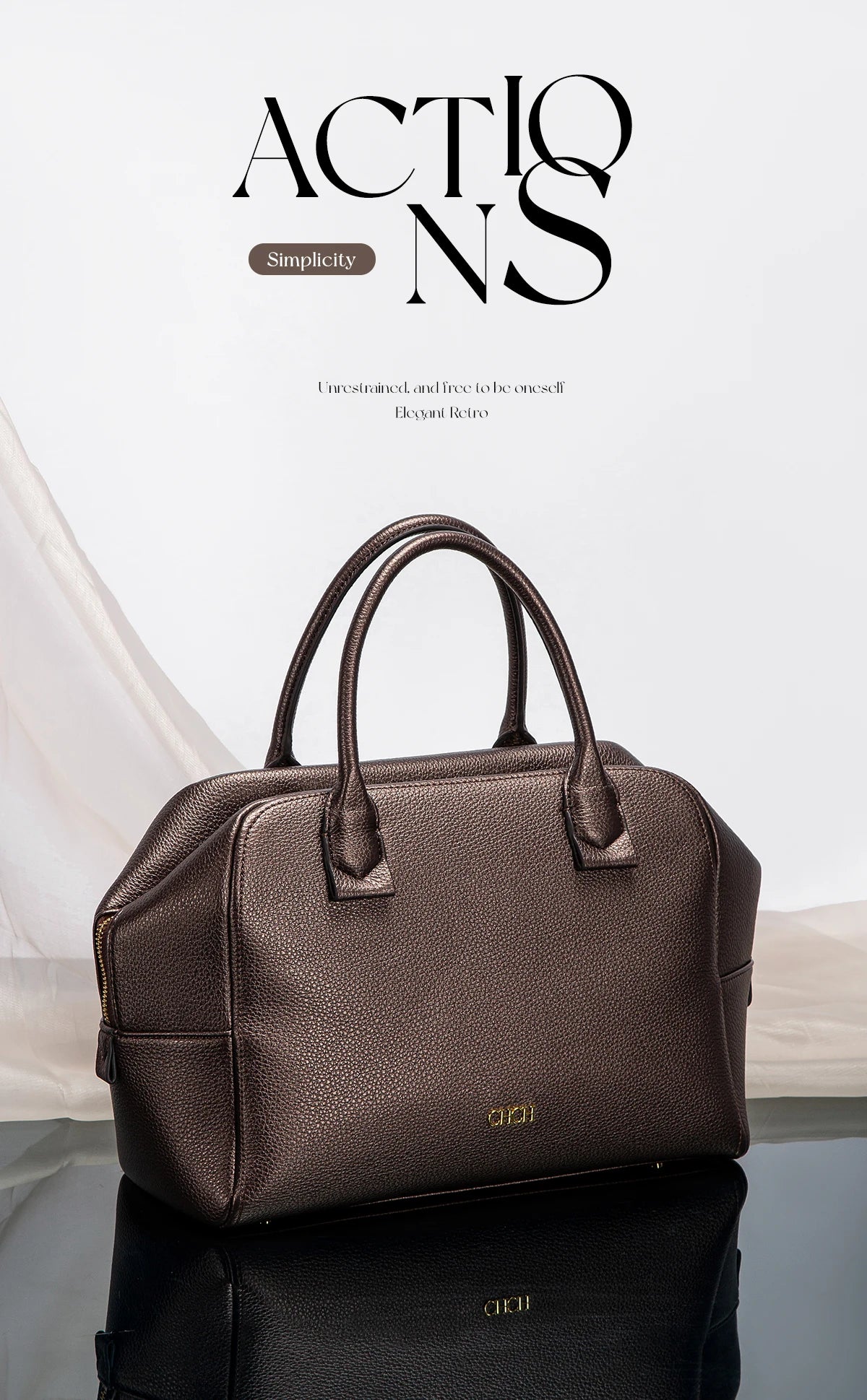 CHCH Women's Crossbody Bag Autumn Large Capacity Pillow Bag Hidden Blue Zipper Wide Shoulder Strap Travel Bag