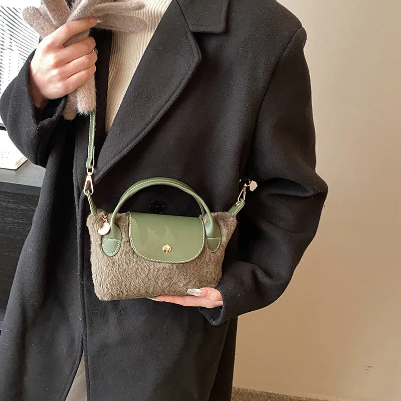 Cute Autumn And Winter Plush Mini Handbag Fashion Temperament Girls Mini Coin Purse Korean Version Versatile Crossbody Bag