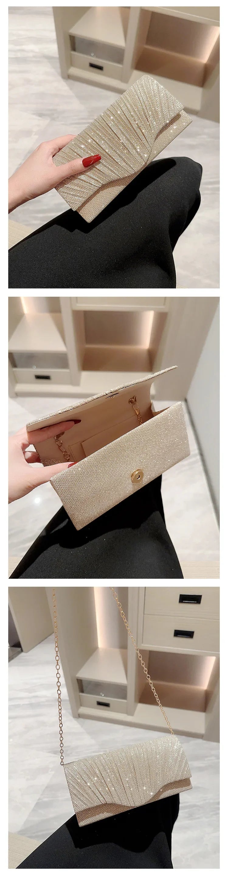 Evening Bag Dress Versatile European and American Clutch Bag Crossbody Celebrity Fashion Diamond Bow Chain Bag Lady Handbag