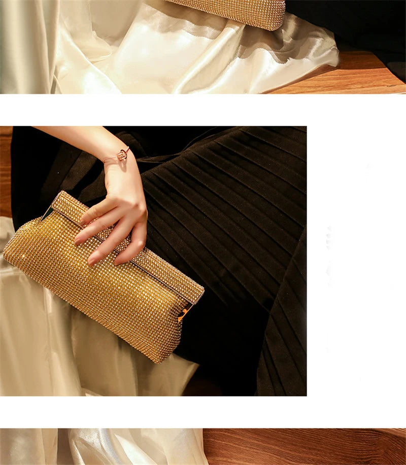 XMESSUN Women New Diamond Evening Clutch Bag Fashion Brand Ladies Wedding Party Pouch Wallet Chain Shoulder Crossbody Clip Bag