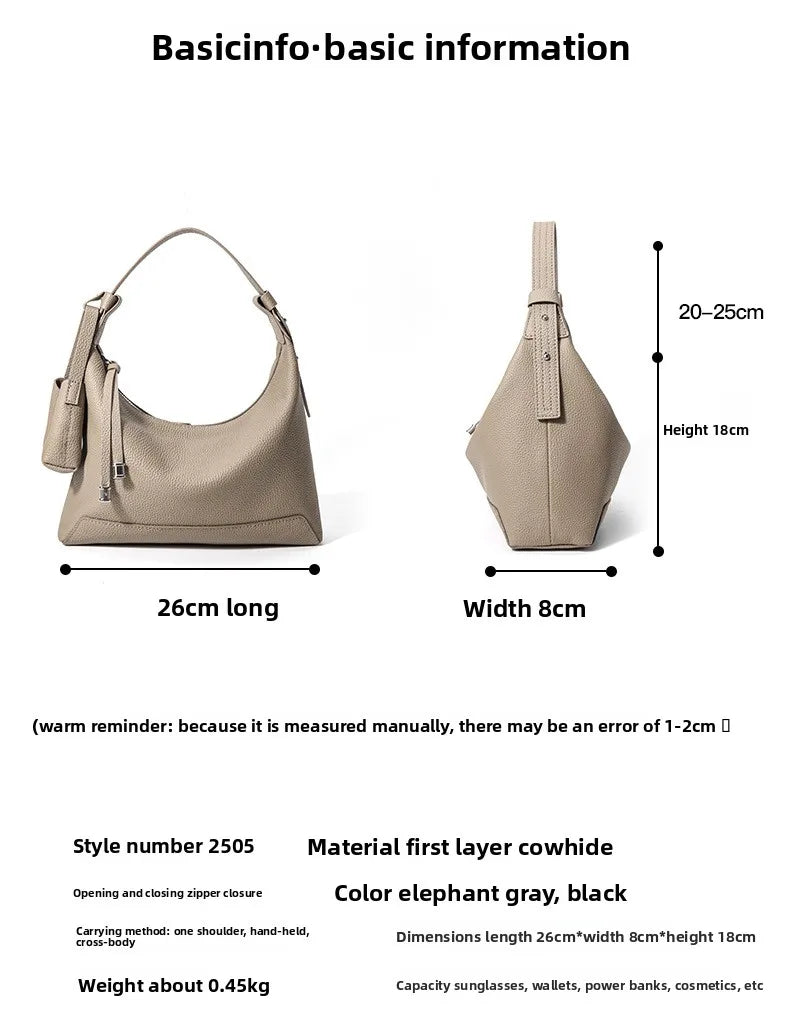 Cowhide Large Capacity Tote Bag Genuine Leather Shoulder Fashion Crossbody Women's Bag hobo high quality ladies bags on offer