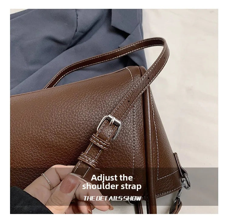 2025 new style large-capacity high-end PU messenger bag for daily commuting, soft leather wing bag for women