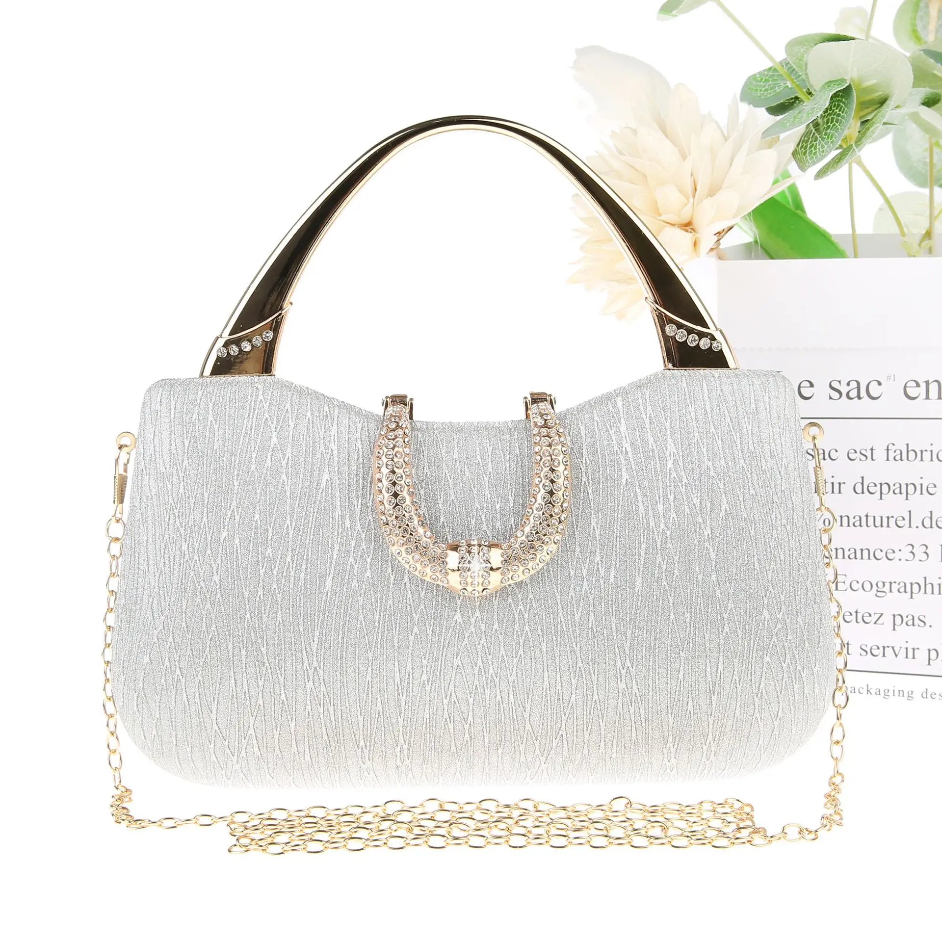 2024 Fashion Trend New Women's Bag High-end Texture Fine Glitter Exquisite Hand-held Evening Bag Fashion Urban Beauty Clutch Bag
