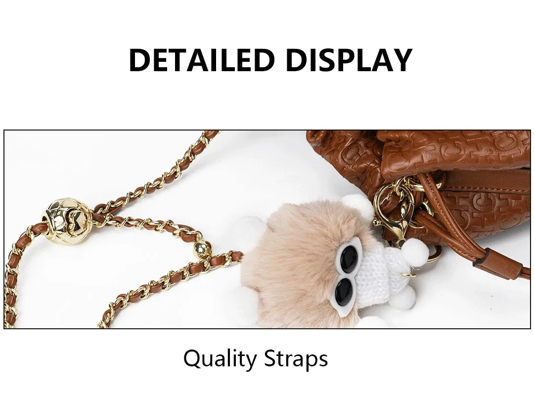 CH Crossbody High Quality Ladies Light Luxury Chain Bag Adjustable Brand Letter Print Cartoon Pendant Design Unique Popular