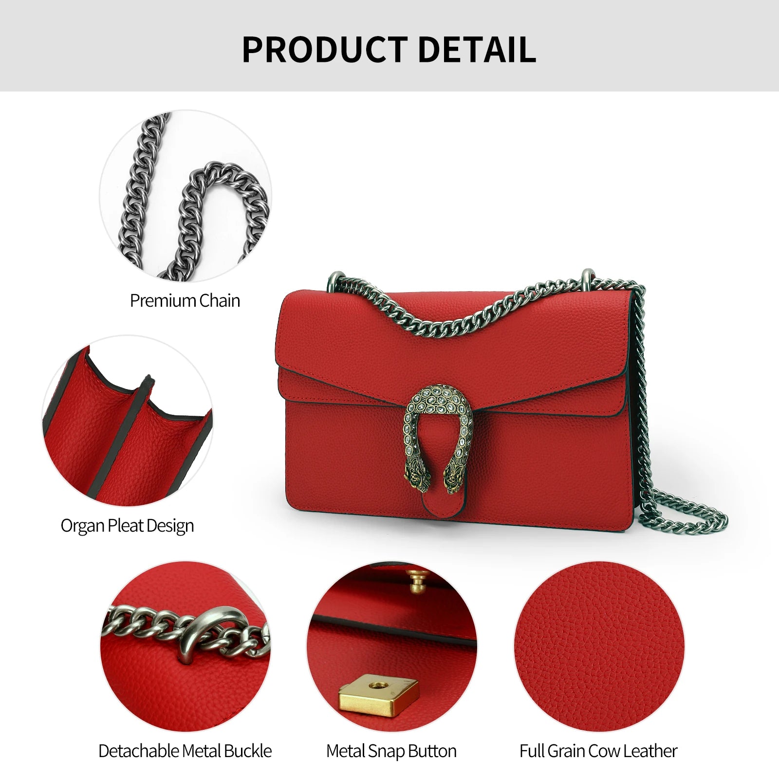 luxury brand design crossbody bags for women genuine leather chains shoulder bag high quality fashion Funky purses and handbags