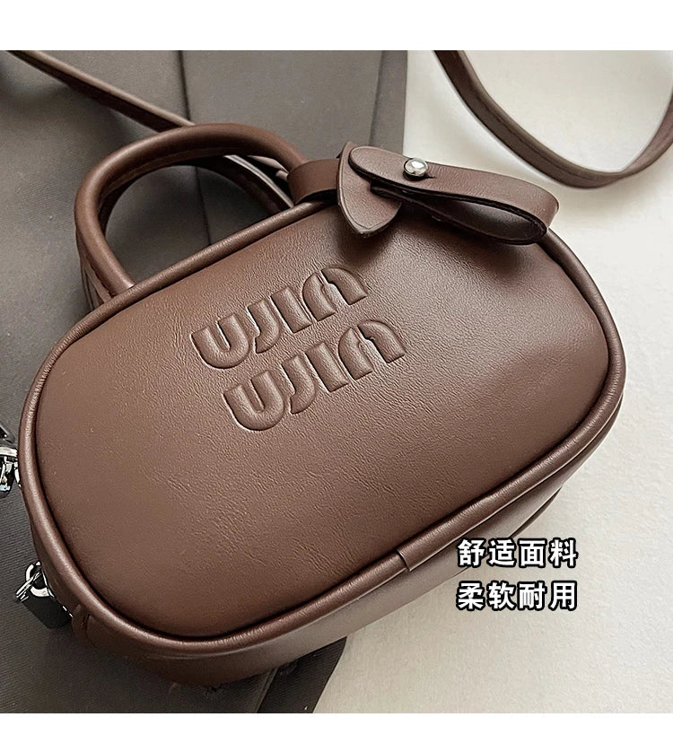 Bowling mini small bag style 2025 famous brand all-match lipstick bag light luxury designer niche high-end messenger bag trend