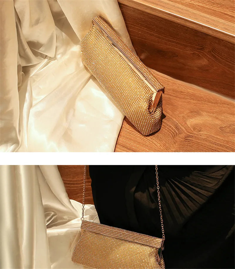 XMESSUN Women New Diamond Evening Clutch Bag Fashion Brand Ladies Wedding Party Pouch Wallet Chain Shoulder Crossbody Clip Bag