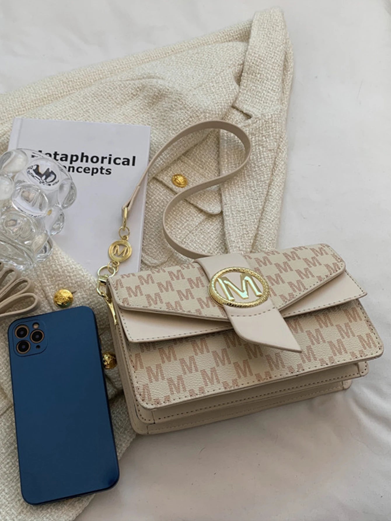 Lingge bag, chain bag, single shoulder bag, diagonal cross style crossbody bag for women