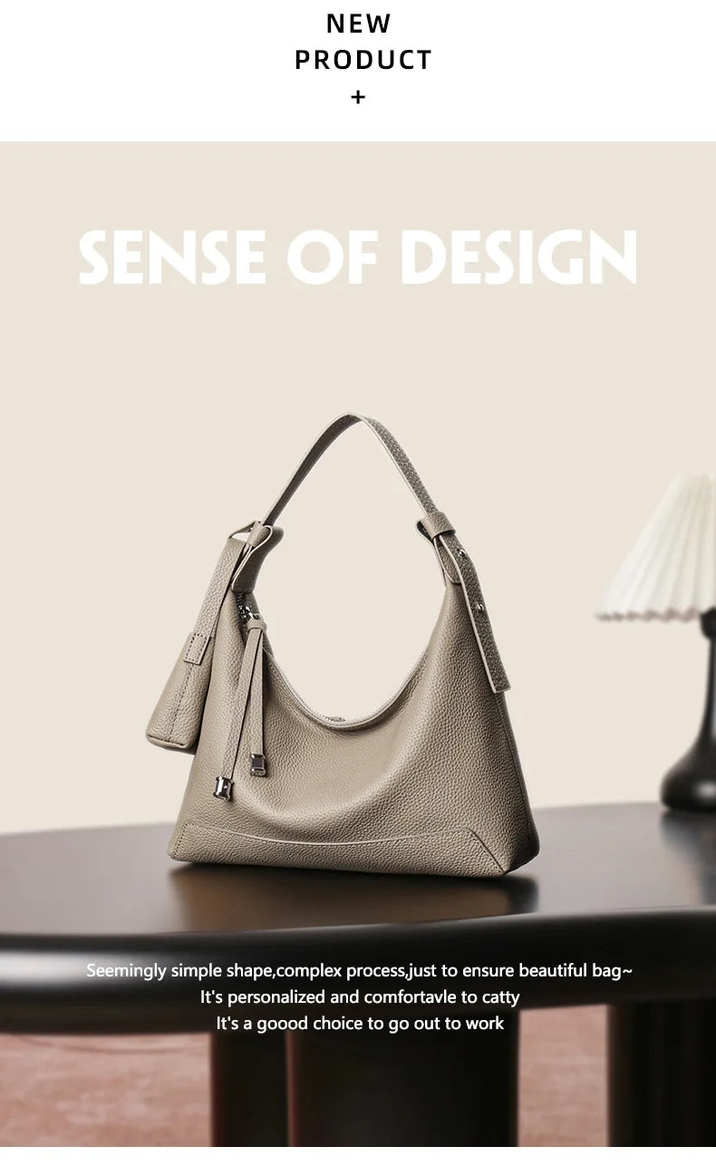 Cowhide Large Capacity Tote Bag Genuine Leather Shoulder Fashion Crossbody Women's Bag hobo high quality ladies bags on offer