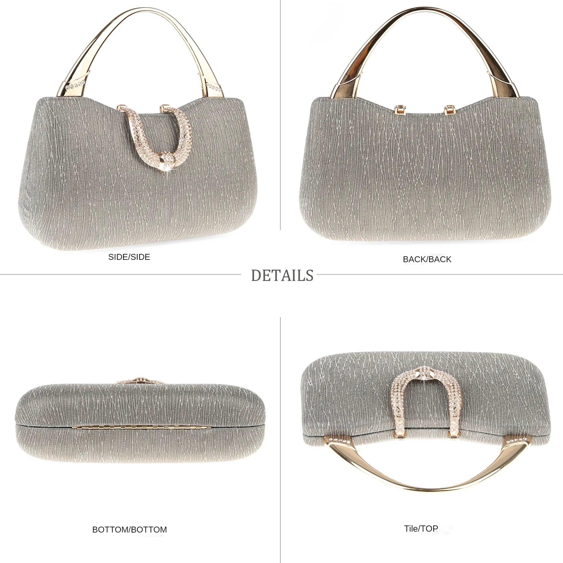 2024 Fashion Trend New Women's Bag High-end Texture Fine Glitter Exquisite Hand-held Evening Bag Fashion Urban Beauty Clutch Bag