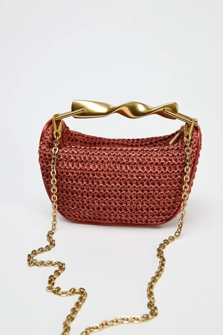 Summer Half-Moon Beach Straw Shoulder Bags Women's Straw Bucket Bag Purse Woven Straw Handbags Casual Tote Crossbody Bag