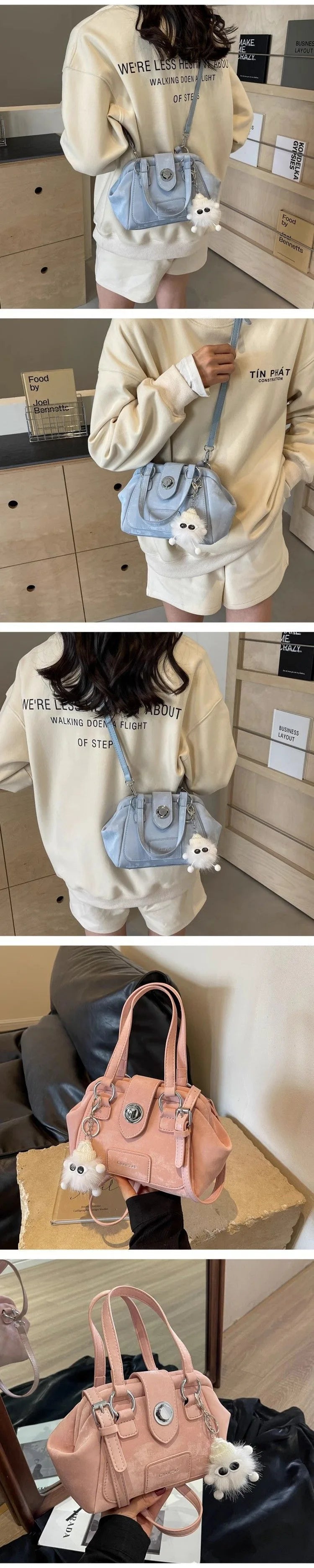 Fashion Niche Design Handbag New Popular Versatile Women Shoulder Bag Temperament Gentle Crossbody Bag With Pendant