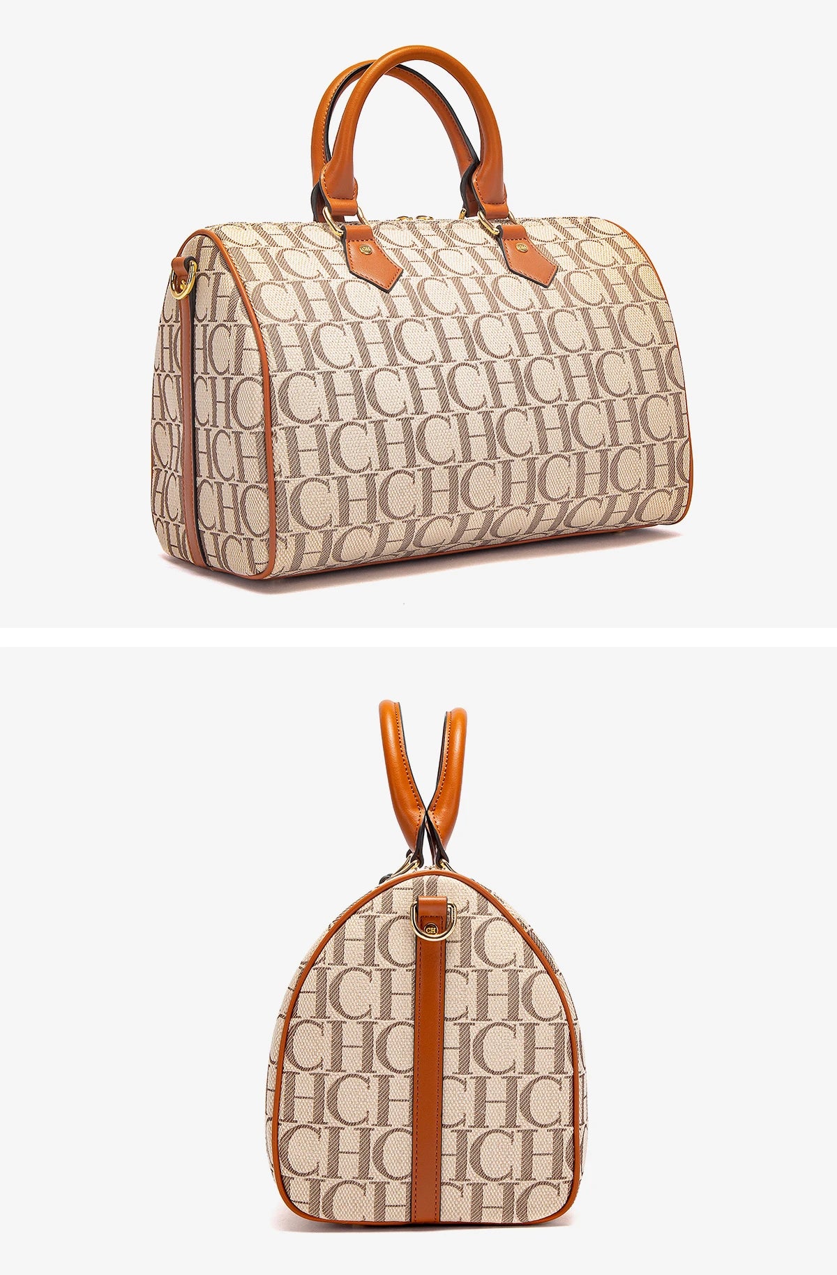 CHCH Women's Pillow Bag Autumn/Winter New Collection Letter Handbag Brown Boston Bag