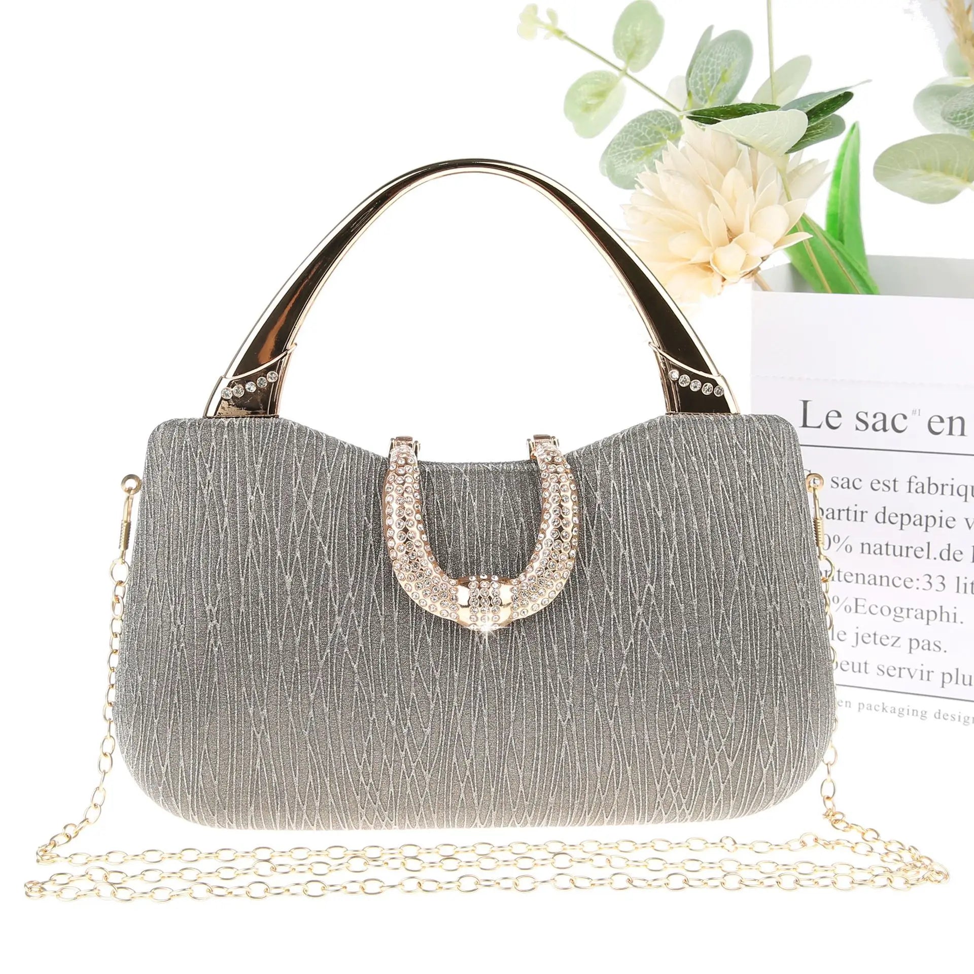 2024 Fashion Trend New Women's Bag High-end Texture Fine Glitter Exquisite Hand-held Evening Bag Fashion Urban Beauty Clutch Bag
