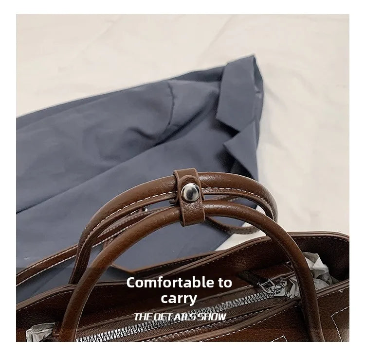 2025 new style large-capacity high-end PU messenger bag for daily commuting, soft leather wing bag for women