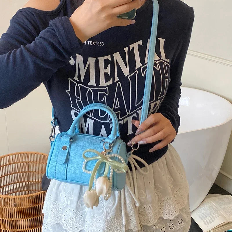 Candy Color Pu Leather Handbag Clutch Bag Fashion bolsa feminina Brand Small Square Bag 2025 New Versatile Mobile Phone Bag Purs
