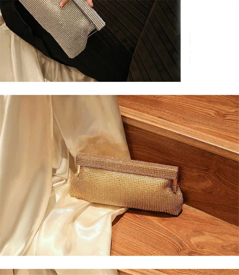 XMESSUN Women New Diamond Evening Clutch Bag Fashion Brand Ladies Wedding Party Pouch Wallet Chain Shoulder Crossbody Clip Bag