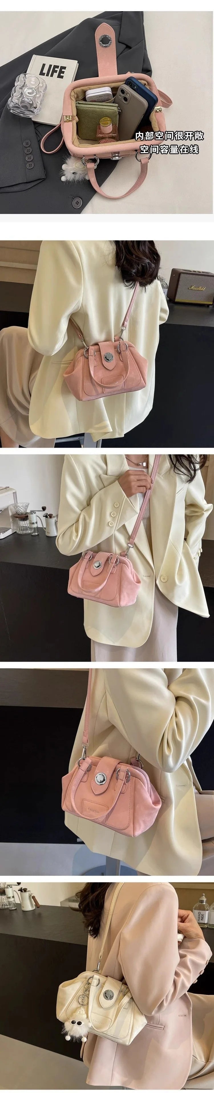 Fashion Niche Design Handbag New Popular Versatile Women Shoulder Bag Temperament Gentle Crossbody Bag With Pendant