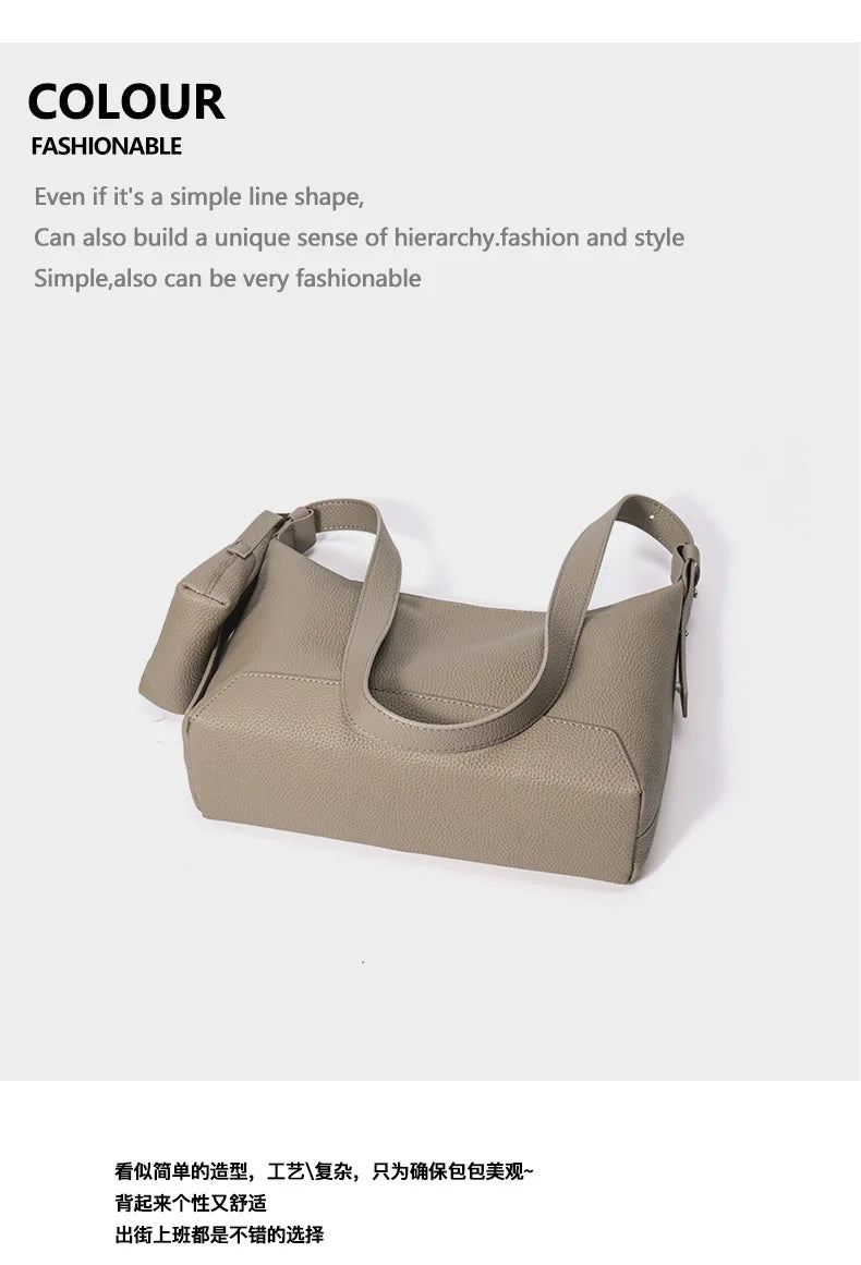 Cowhide Large Capacity Tote Bag Genuine Leather Shoulder Fashion Crossbody Women's Bag hobo high quality ladies bags on offer