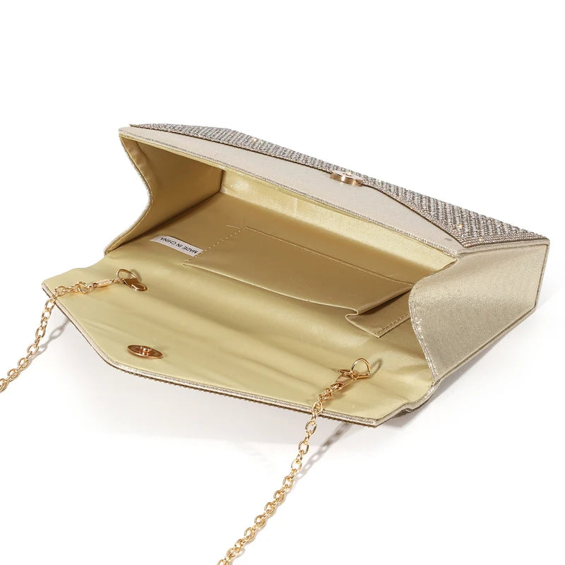 Fshionable Women's Eveningbag Full Diamonda Sparking Luxury Rhinestone Clutch Bag Embellished Sequin Shiny Wedding Banquet Bags