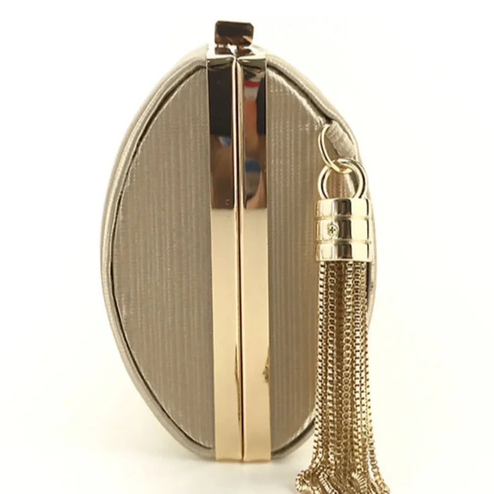 Temperament Luxury Silk Fabric Dinner Handbag Chain Elegant Evening Banquet Bag Square Tassel Bridal Clutch Bag Outdoor