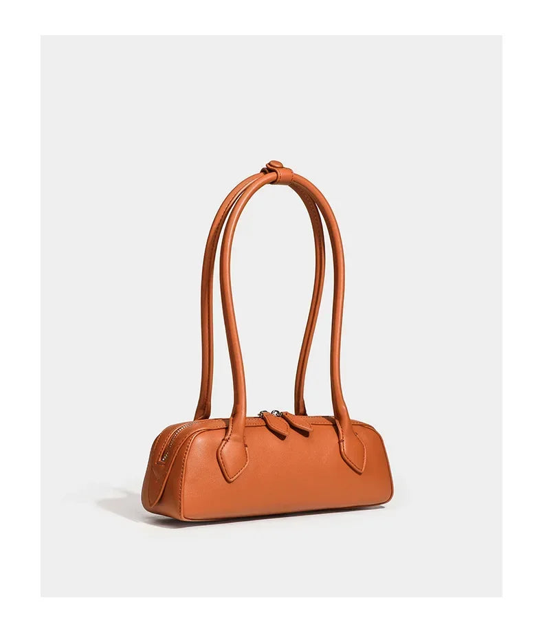 French Designer Sausage Bag Vintage Underarm Bag Genuine Leather Women's Handbag Casual Commuting Versatile Single Shoulder Bags