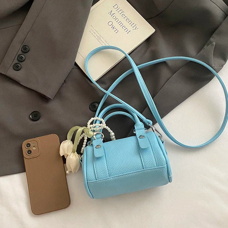 Candy Color Pu Leather Handbag Clutch Bag Fashion bolsa feminina Brand Small Square Bag 2025 New Versatile Mobile Phone Bag Purs