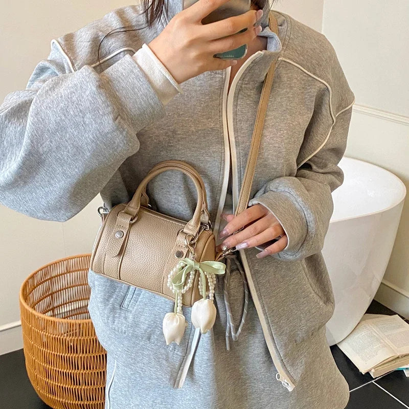 Candy Color Pu Leather Handbag Clutch Bag Fashion bolsa feminina Brand Small Square Bag 2025 New Versatile Mobile Phone Bag Purs