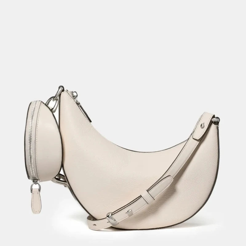 Women's Duo Bag with Crossbody Strap, New Luxury Designer Handbag with Mini Purses, Dumpling Crescent Armpit Bag for Women
