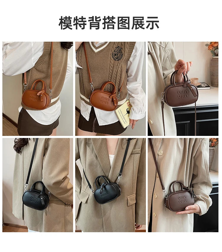 Bowling mini small bag style 2025 famous brand all-match lipstick bag light luxury designer niche high-end messenger bag trend