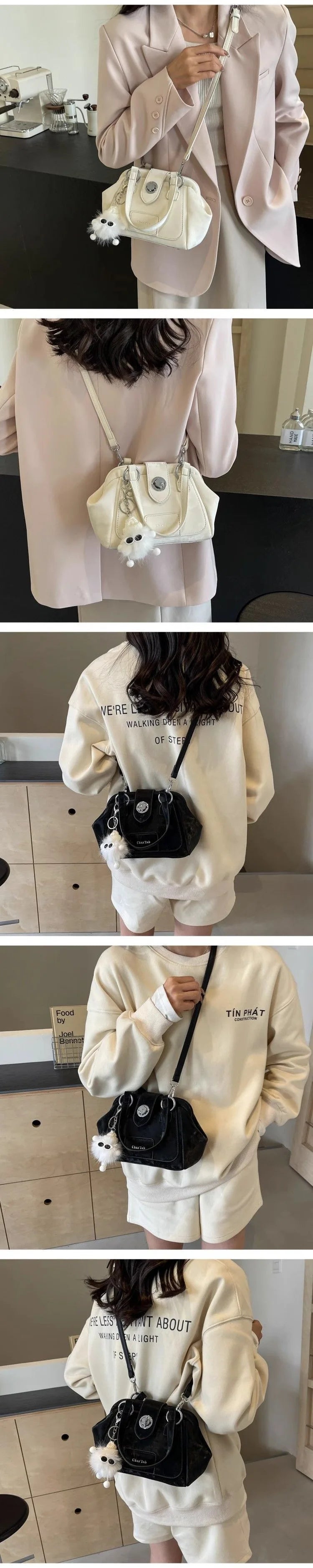 Fashion Niche Design Handbag New Popular Versatile Women Shoulder Bag Temperament Gentle Crossbody Bag With Pendant