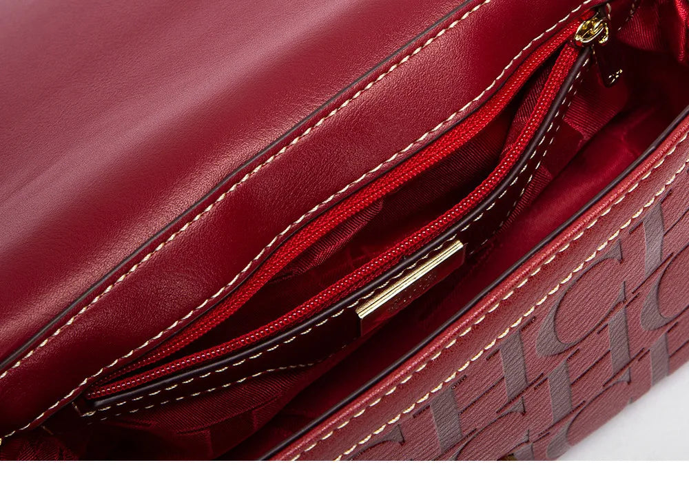 CH Fashion Design 2025 New Solid Colour Printed Head Bag Model Metal Accessories Buckle Women's Shoulder Bag Luxury Brand