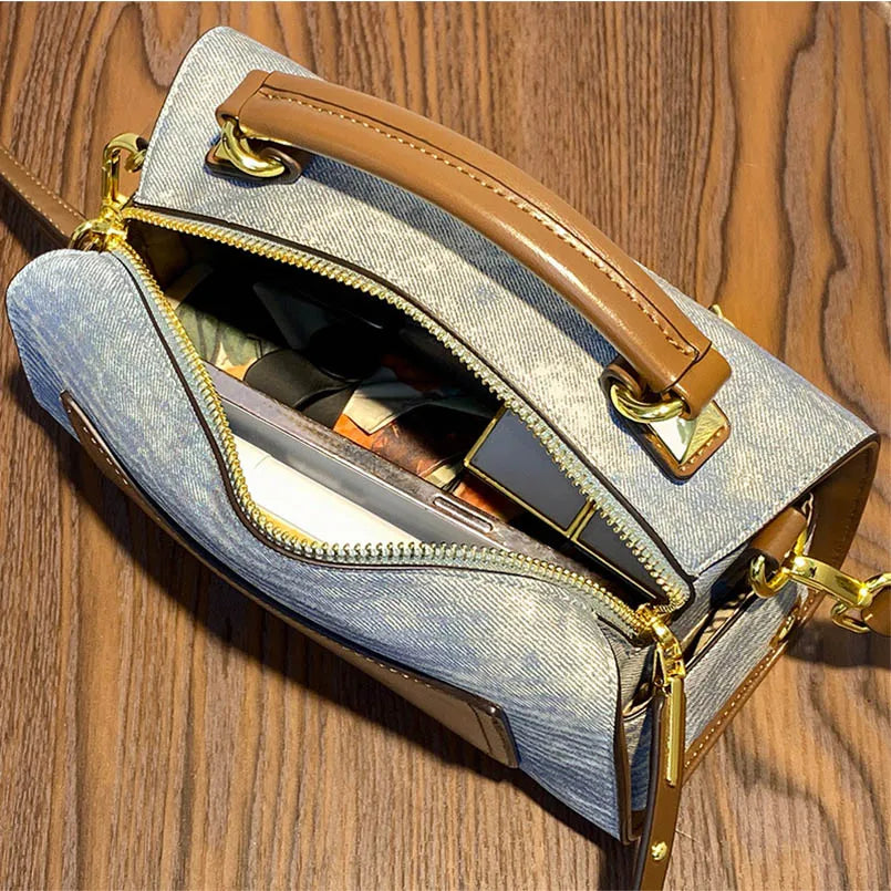 Artificial Leather Retro Unisex Large Capacity Blue Handbag Shoulder Crossbody Messenger Bags Doctor Boston Women Purse