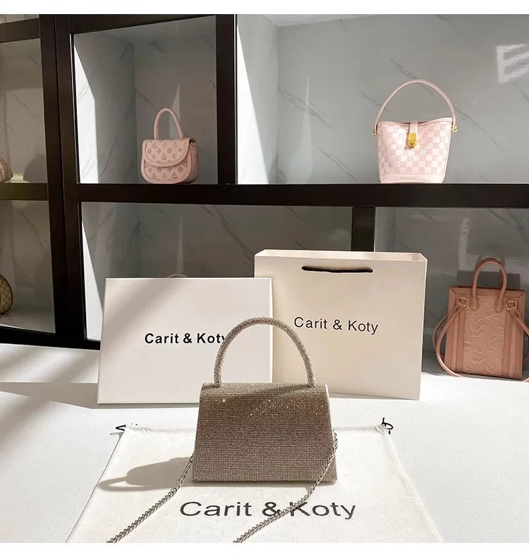 Crystal Shiny Diamond Evening Bag Luxury Glitter Bow Knot High Quality Women Handbag Wedding Party Clutch Purse Shoulder Bag