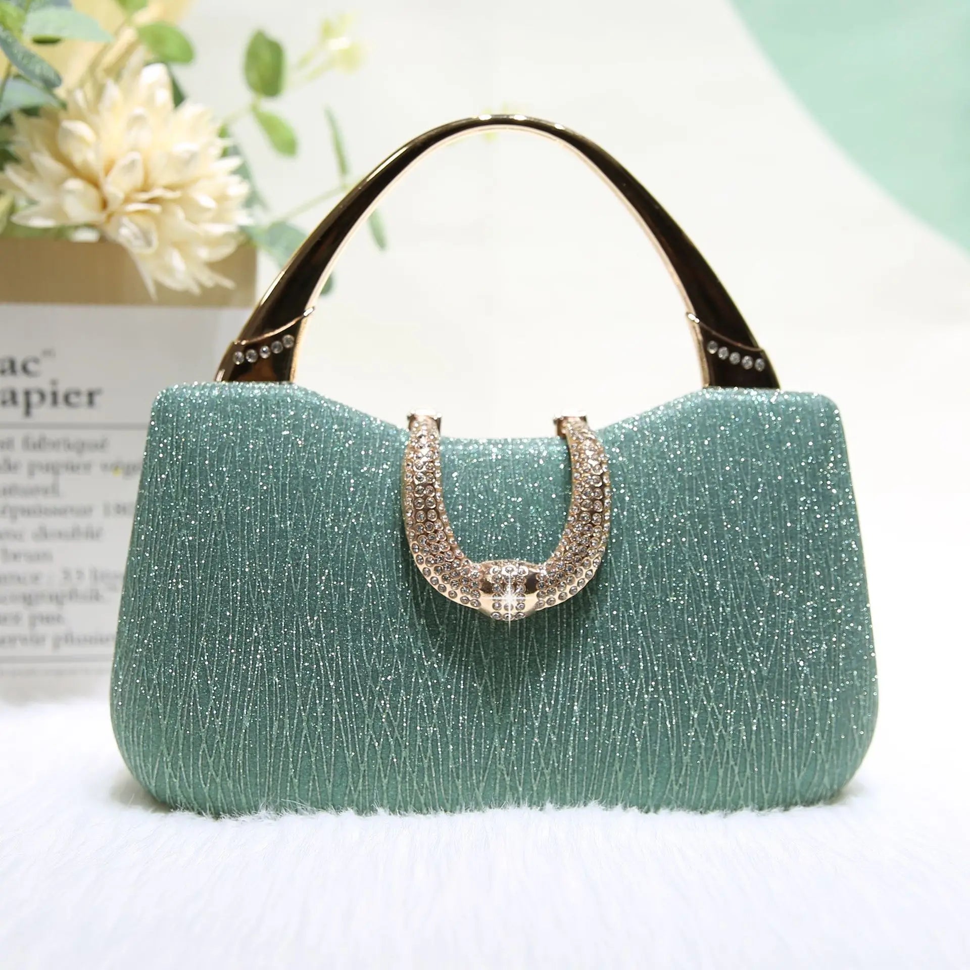 2024 Fashion Trend New Women's Bag High-end Texture Fine Glitter Exquisite Hand-held Evening Bag Fashion Urban Beauty Clutch Bag