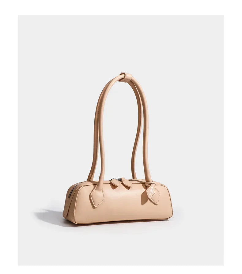 French Designer Sausage Bag Vintage Underarm Bag Genuine Leather Women's Handbag Casual Commuting Versatile Single Shoulder Bags