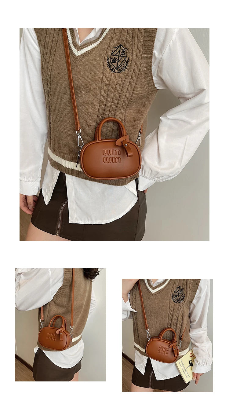 Bowling mini small bag style 2025 famous brand all-match lipstick bag light luxury designer niche high-end messenger bag trend