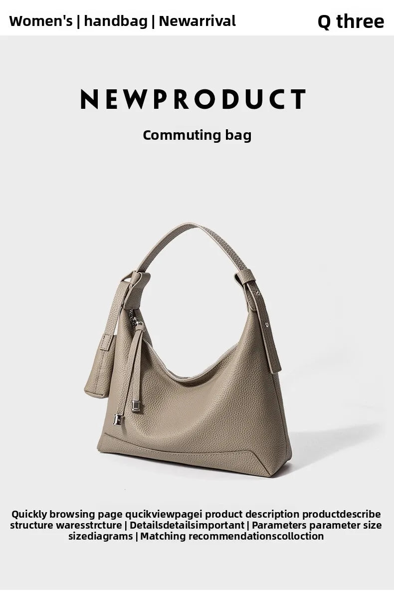 Cowhide Large Capacity Tote Bag Genuine Leather Shoulder Fashion Crossbody Women's Bag hobo high quality ladies bags on offer