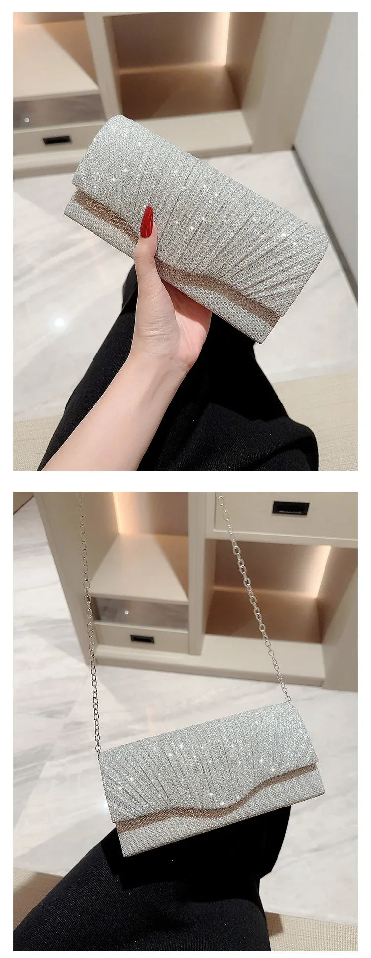 Evening Bag Dress Versatile European and American Clutch Bag Crossbody Celebrity Fashion Diamond Bow Chain Bag Lady Handbag