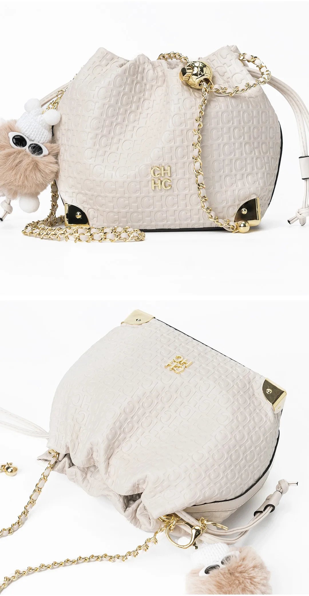 CH Crossbody High Quality Ladies Light Luxury Chain Bag Adjustable Brand Letter Print Cartoon Pendant Design Unique Popular