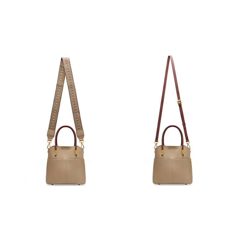 Luxury Women Genuine Leather Top Designer Bucket Bag Versatile New Fashion Tote Bag High-end Crossbody Bag With 2 Shoulder Strap